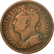 Moneda, Irlanda, 1/2 Penny, 1822, BC+, Cobre, KM:150