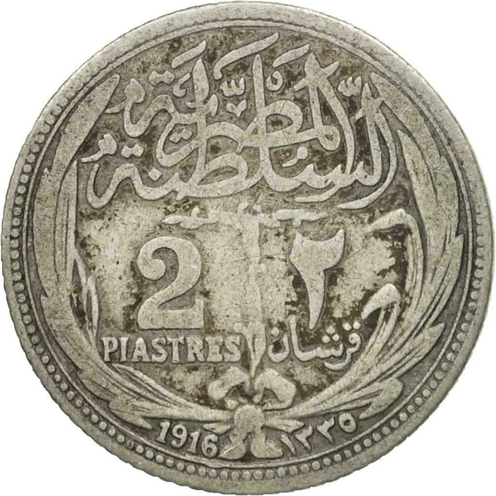 Coin, Egypt, Hussein Kamil, 2 Piastres, 1916, EF(40-45), Silver, KM:317.1