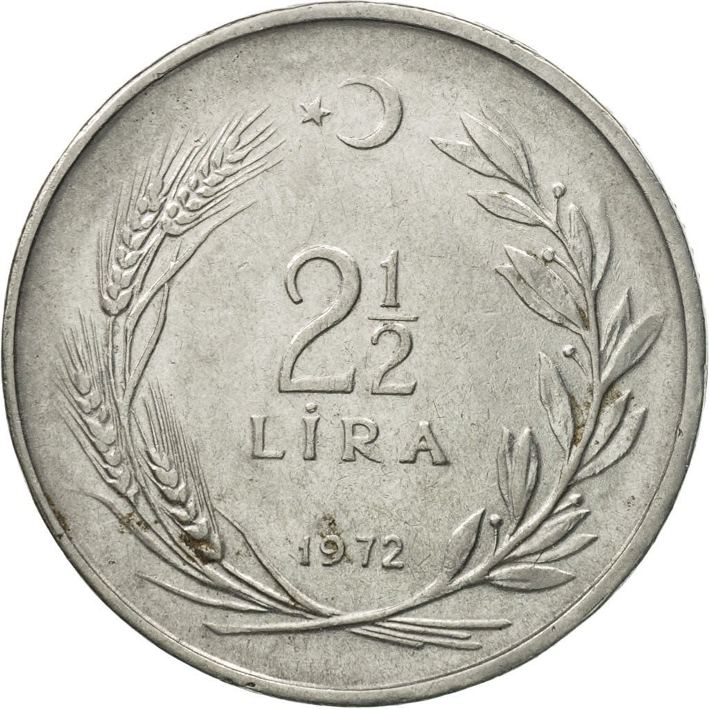Monnaie, Turquie, 2-1/2 Lira, 1972, TTB, Stainless Steel, KM:893.2