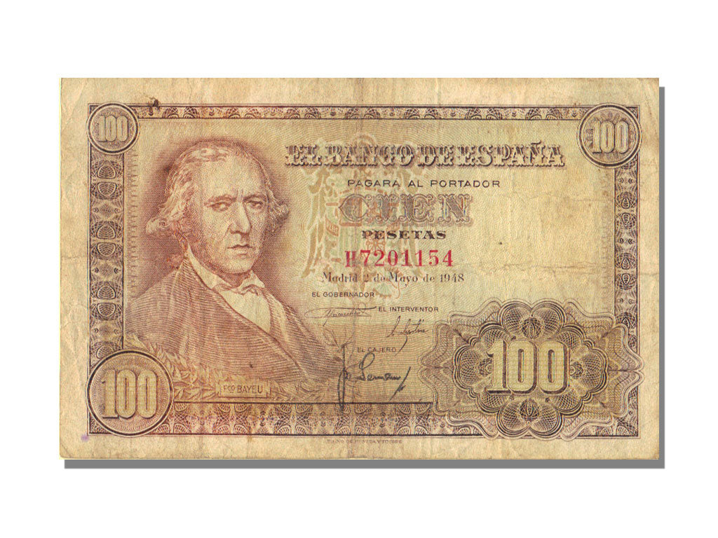 Spain, 100 Pesetas, 1948, 1948-05-02, VF(30-35), H