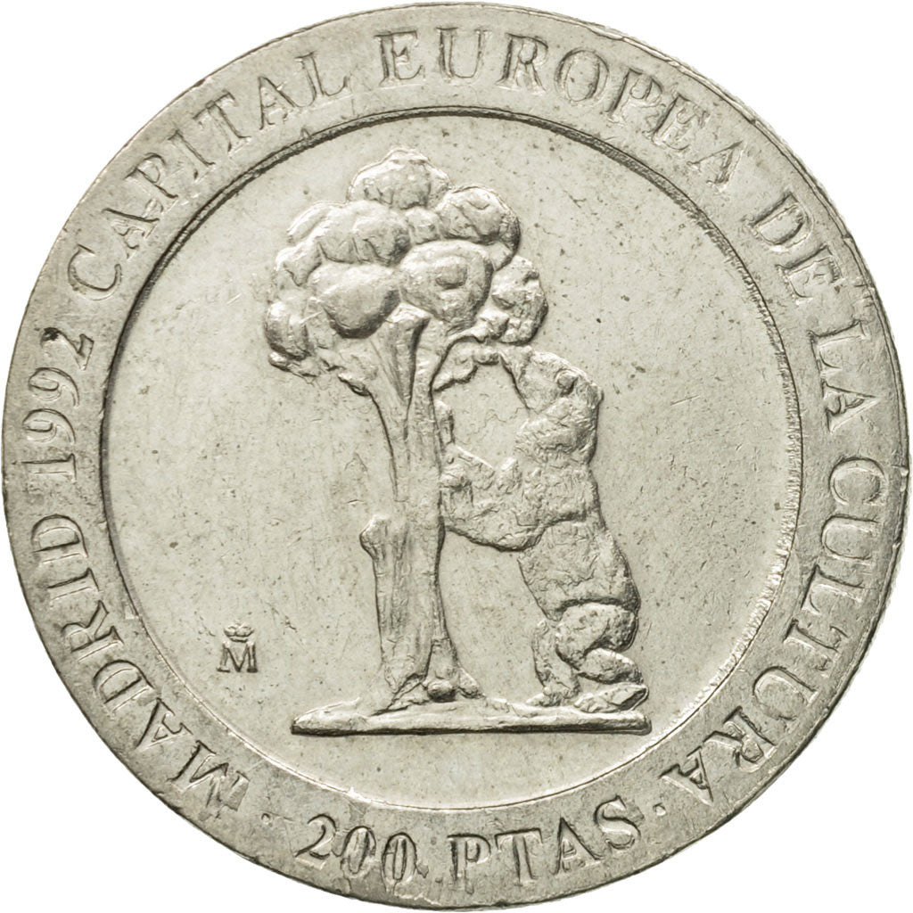 Moneda, España, Juan Carlos I, 200 Pesetas, 1992, MBC+, Cobre - níquel, KM:910