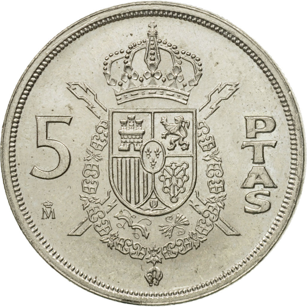 Coin, Spain, Juan Carlos I, 5 Pesetas, 1982, AU(50-53), Copper-nickel, KM:823