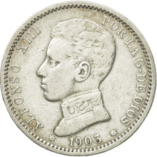Coin, Spain, Alfonso XIII, Peseta, 1903, Madrid, EF(40-45), Silver, KM:721