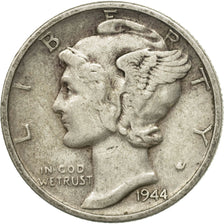 Coin, United States, Mercury Dime, Dime, 1944, U.S. Mint, San Francisco
