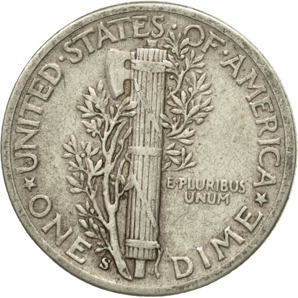 Coin, United States, Mercury Dime, Dime, 1944, U.S. Mint, San Francisco