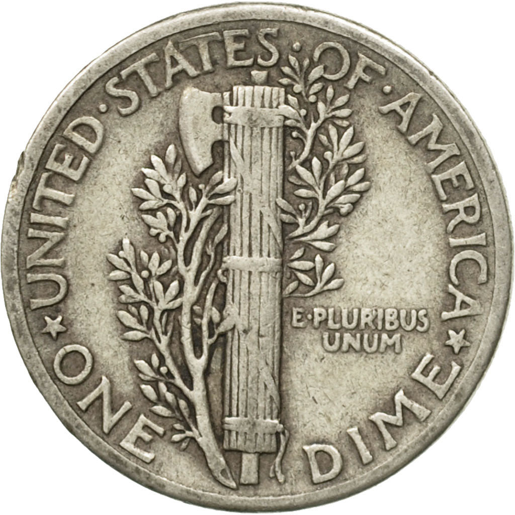 Coin, United States, Mercury Dime, Dime, 1943, U.S. Mint, Philadelphia