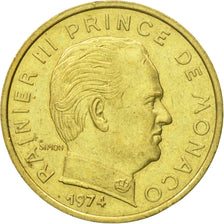 Coin, Monaco, Rainier III, 10 Centimes, 1974, AU(50-53), Aluminum-Bronze
