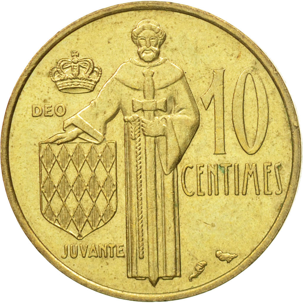 Coin, Monaco, Rainier III, 10 Centimes, 1974, AU(50-53), Aluminum-Bronze