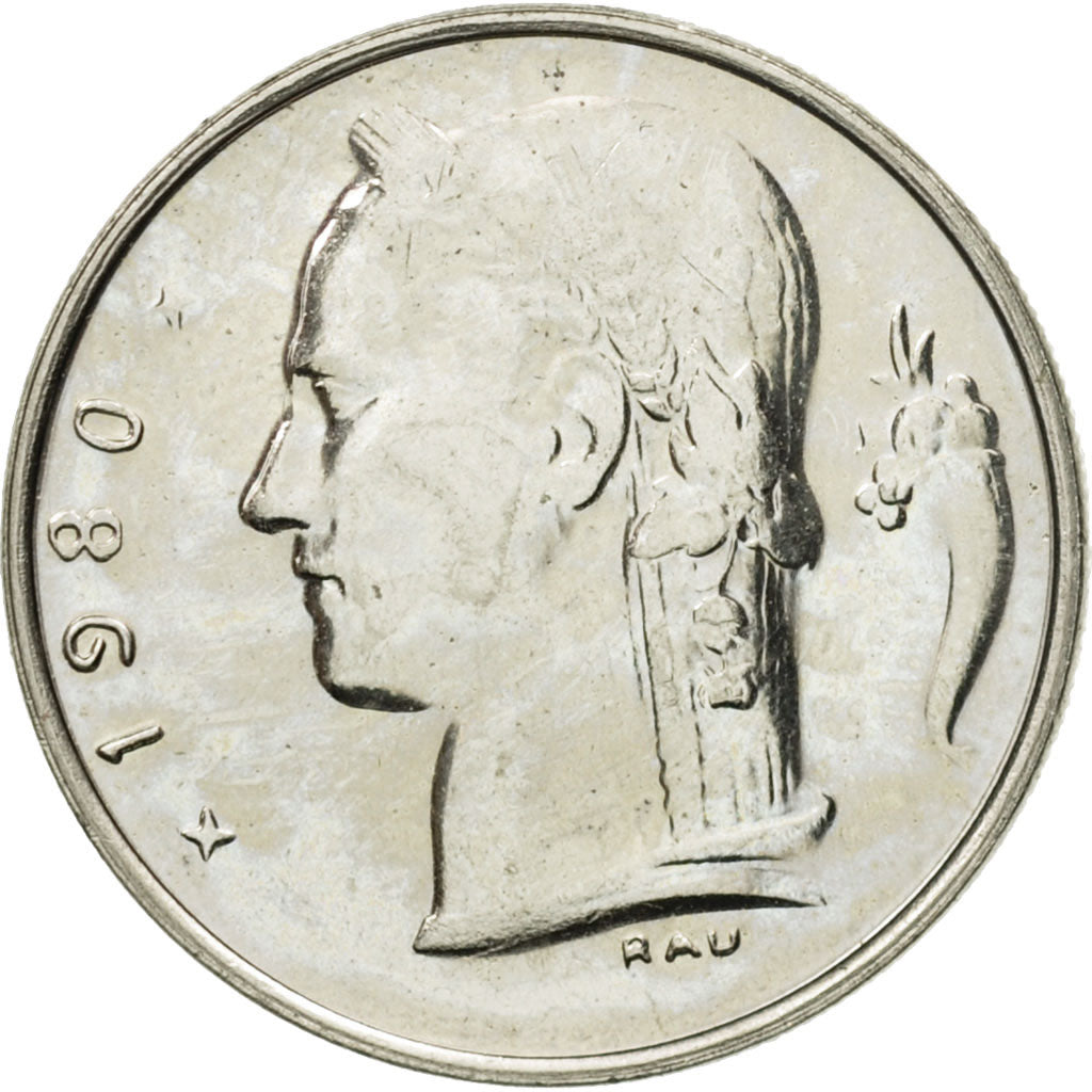 Münze, Belgien, Franc, 1980, UNZ, Copper-nickel, KM:143.1