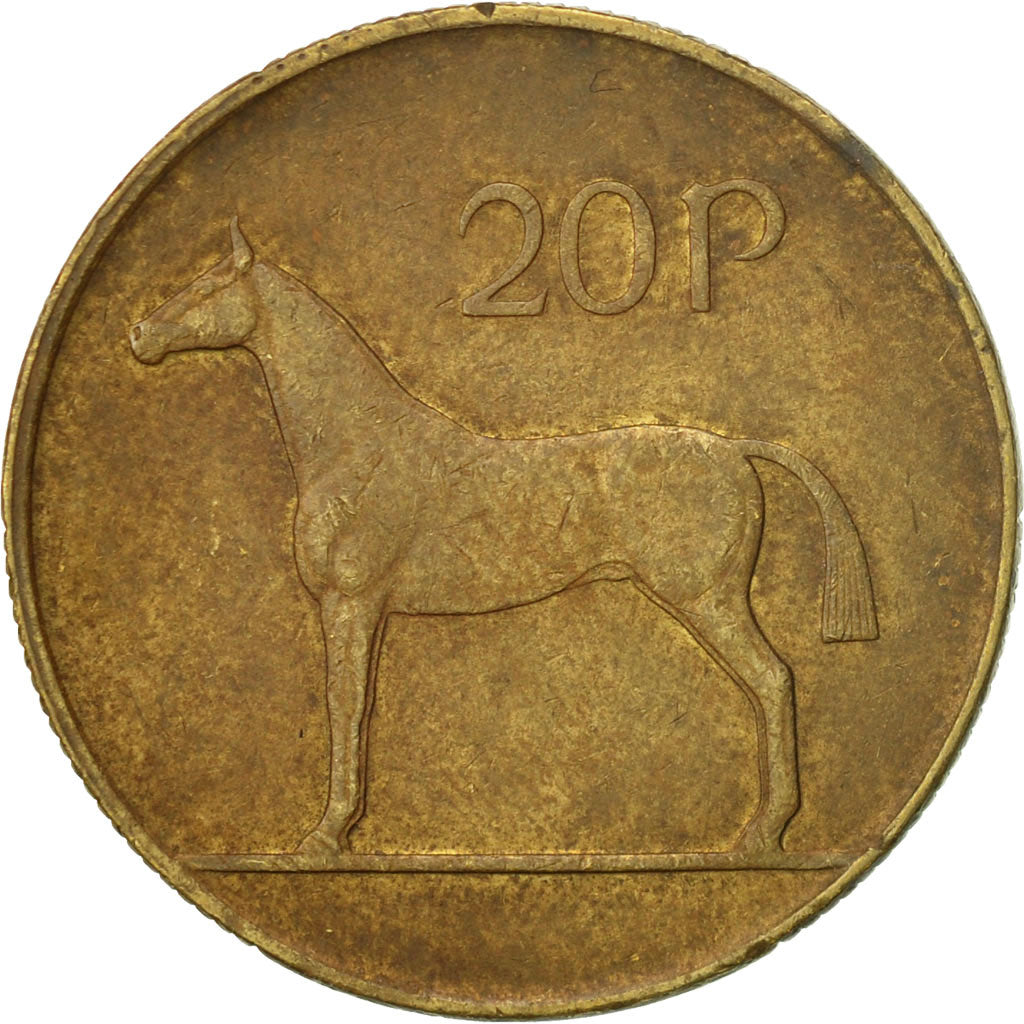 Moneda, REPÚBLICA DE IRLANDA, 20 Pence, 1988, BC+, Níquel - bronce, KM:25