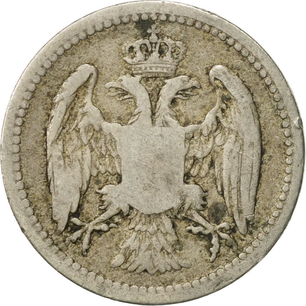 Moneta, Serbia, Milan I, 10 Para, 1884, F(12-15), Miedź-Nikiel, KM:19