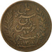 Coin, Tunisia, Ali Bey, 10 Centimes, 1891, Paris, VF(30-35), Bronze, KM:222