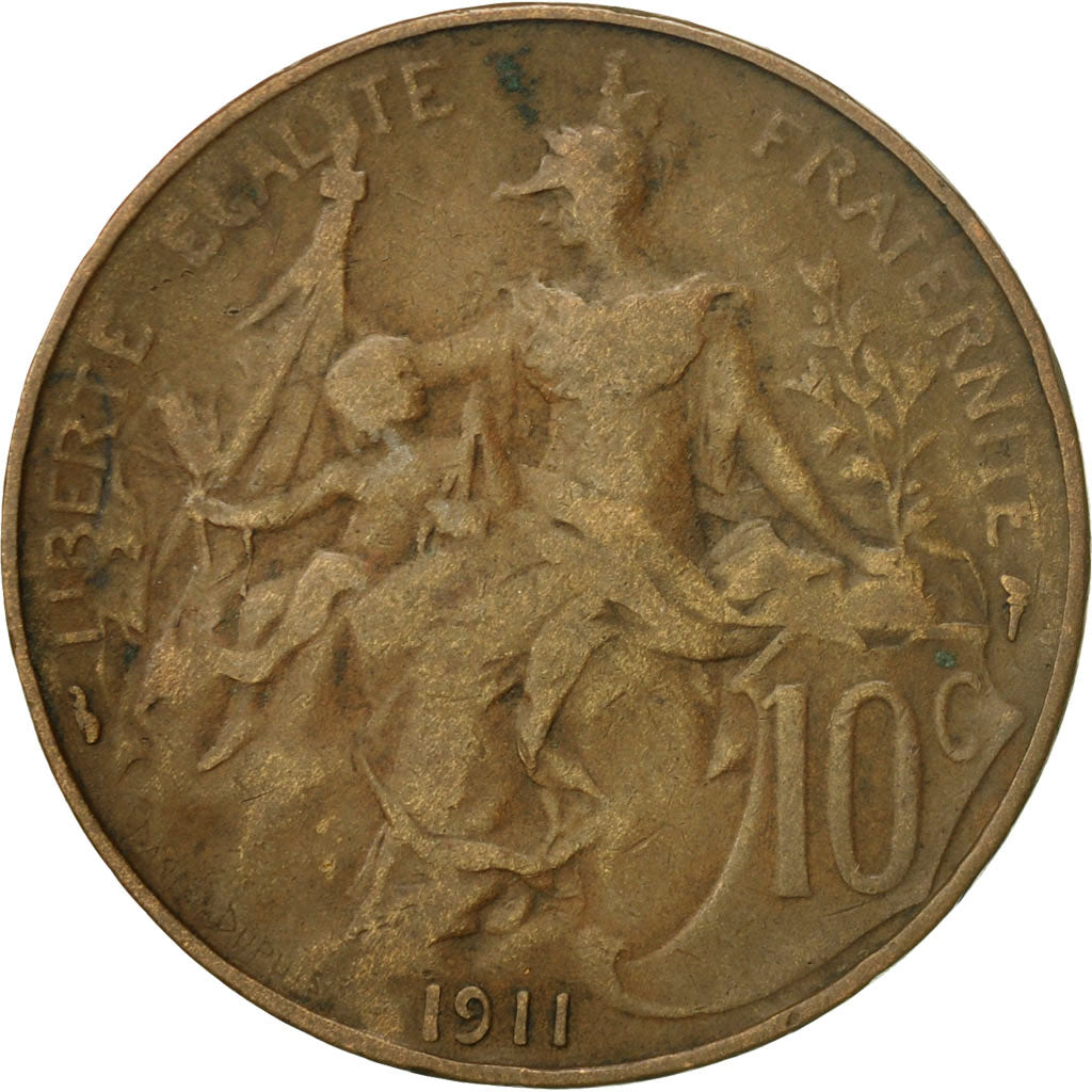 Coin, France, Dupuis, 10 Centimes, 1911, Paris, EF(40-45), Bronze, KM:843