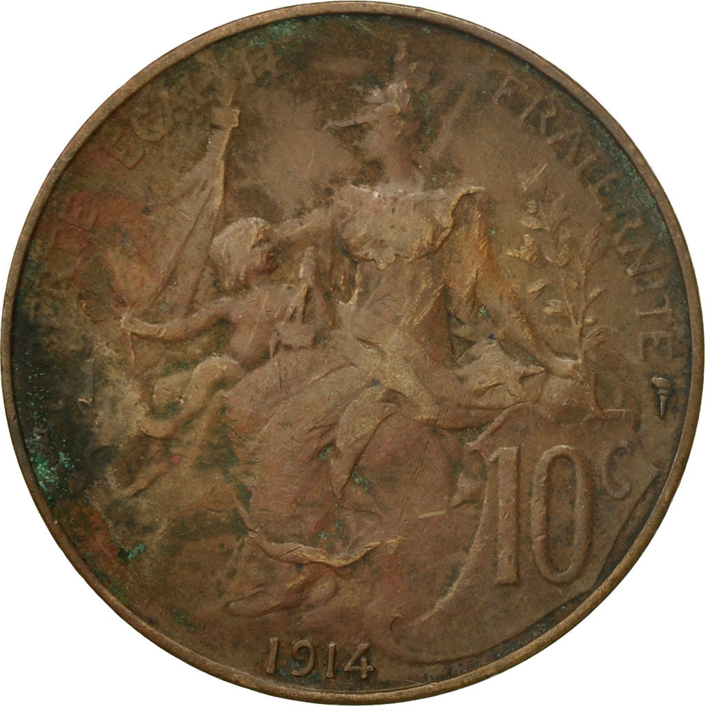 Coin, France, Dupuis, 10 Centimes, 1914, Paris, VF(20-25), Bronze, KM:843