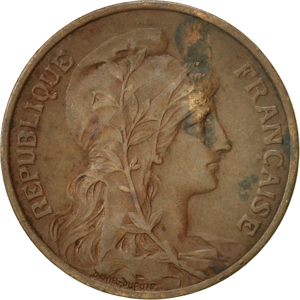Moneta, Francia, Dupuis, 5 Centimes, 1917, Paris, MB+, Bronzo, KM:842, Le