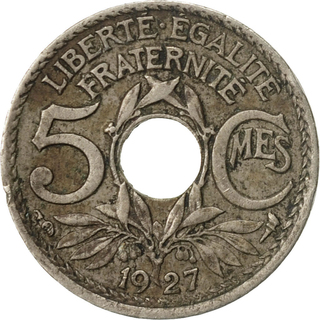 Coin, France, Lindauer, 5 Centimes, 1927, Paris, EF(40-45), Copper-nickel