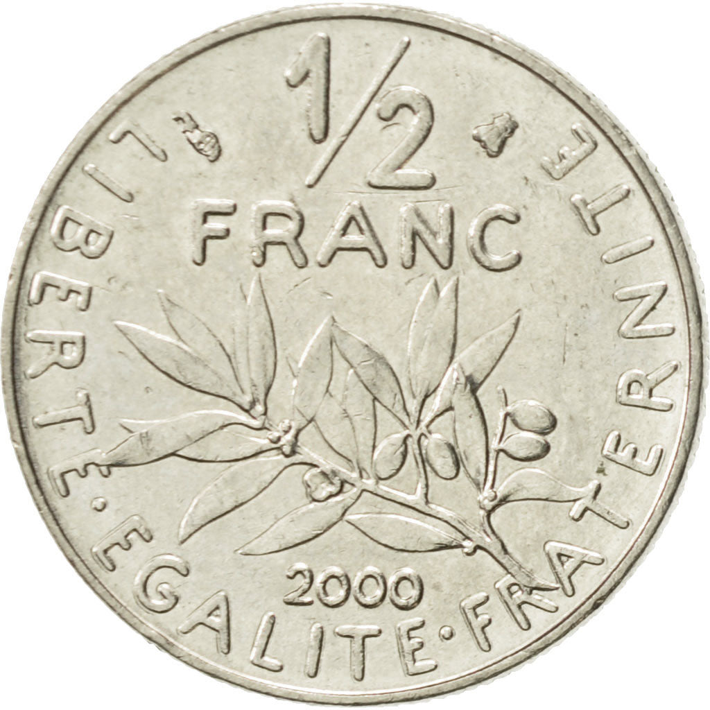 Monnaie, France, Semeuse, 1/2 Franc, 2000, Paris, TTB, Nickel, KM:931.1, Le