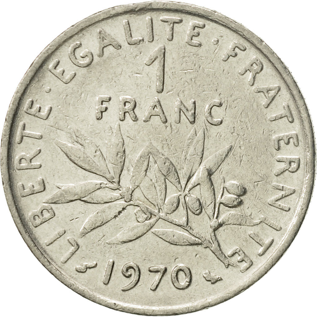 Coin, France, Semeuse, Franc, 1970, Paris, EF(40-45), Nickel, KM:925.1, Le