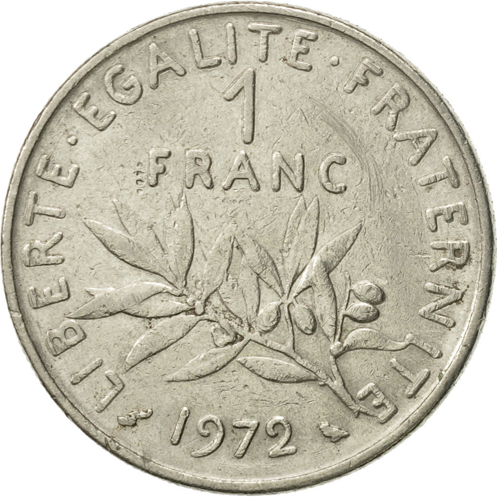 Moneda, Francia, Semeuse, Franc, 1972, Paris, MBC, Níquel, KM:925.1, Le