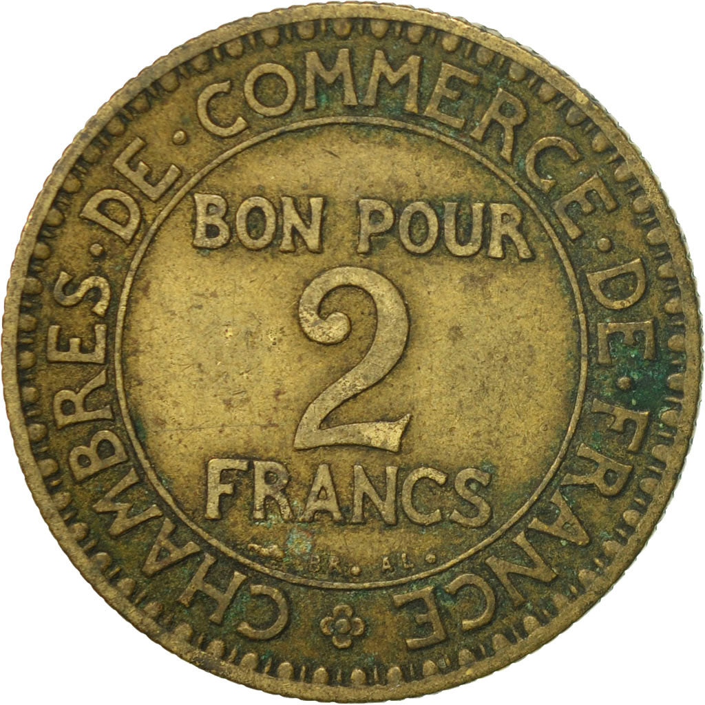 Coin, France, Chambre de commerce, 2 Francs, 1925, Paris, VF(30-35)