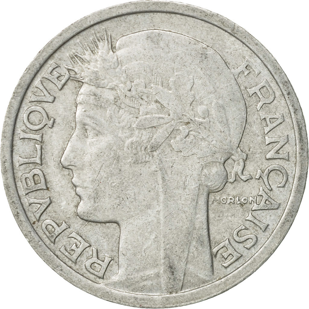 Münze, Frankreich, Morlon, 2 Francs, 1946, Paris, SS, Aluminium, KM:886a.1, Le