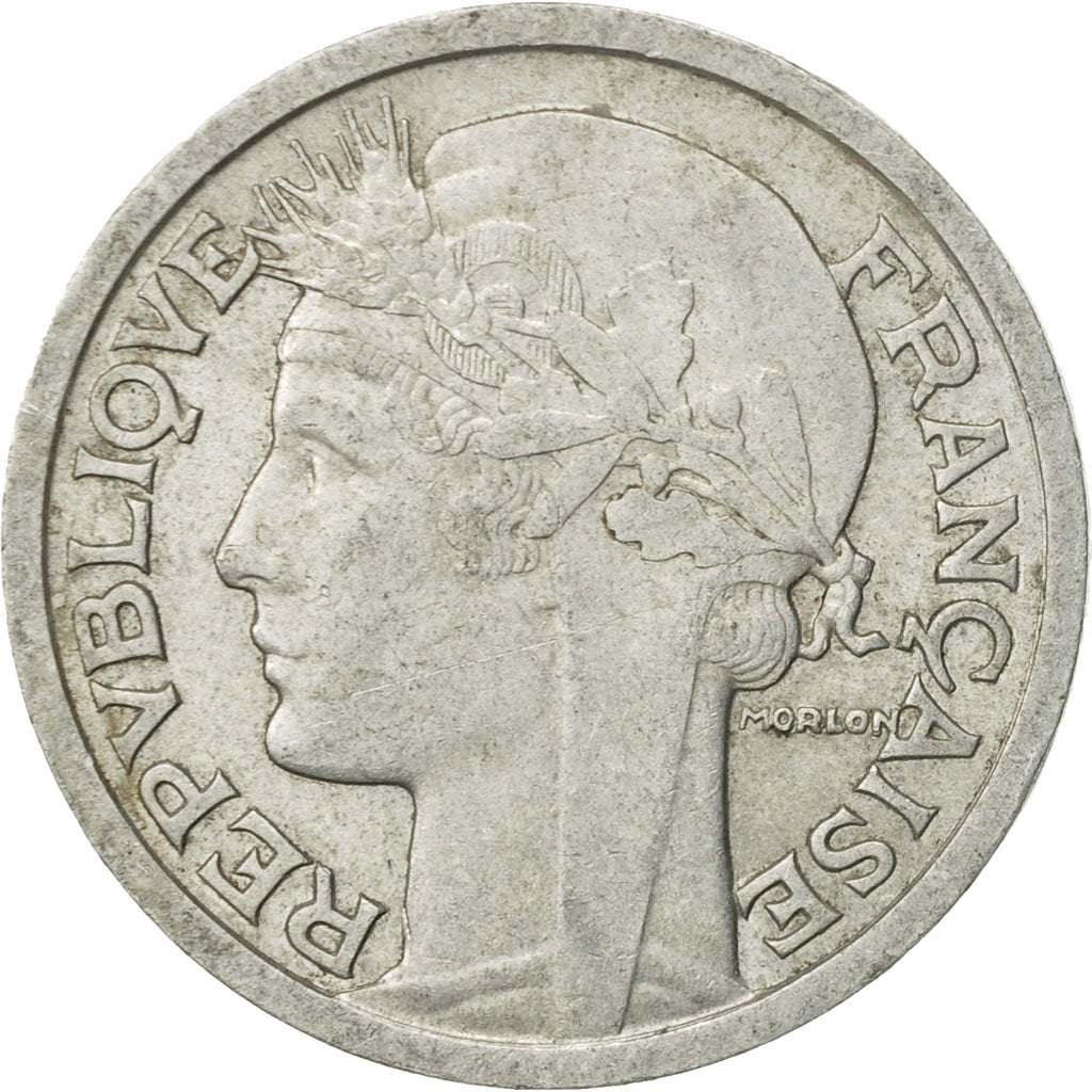 Coin, France, Morlon, 2 Francs, 1947, Beaumont - Le Roger, EF(40-45), Aluminum