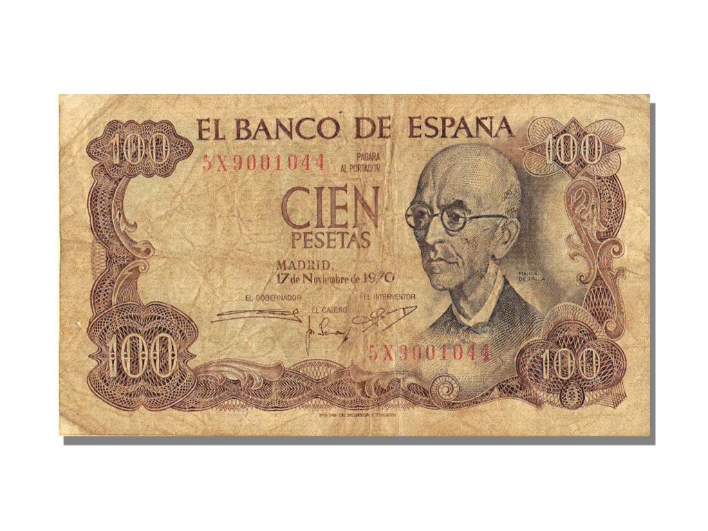 Spain, 100 Pesetas, 1970, KM #152a, 1970-11-17, VF(20-25), 5X