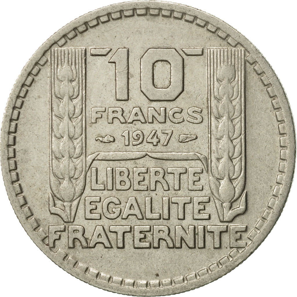 Moneta, Francia, Turin, 10 Francs, 1947, Paris, BB+, Rame-nichel, KM:908.1, Le