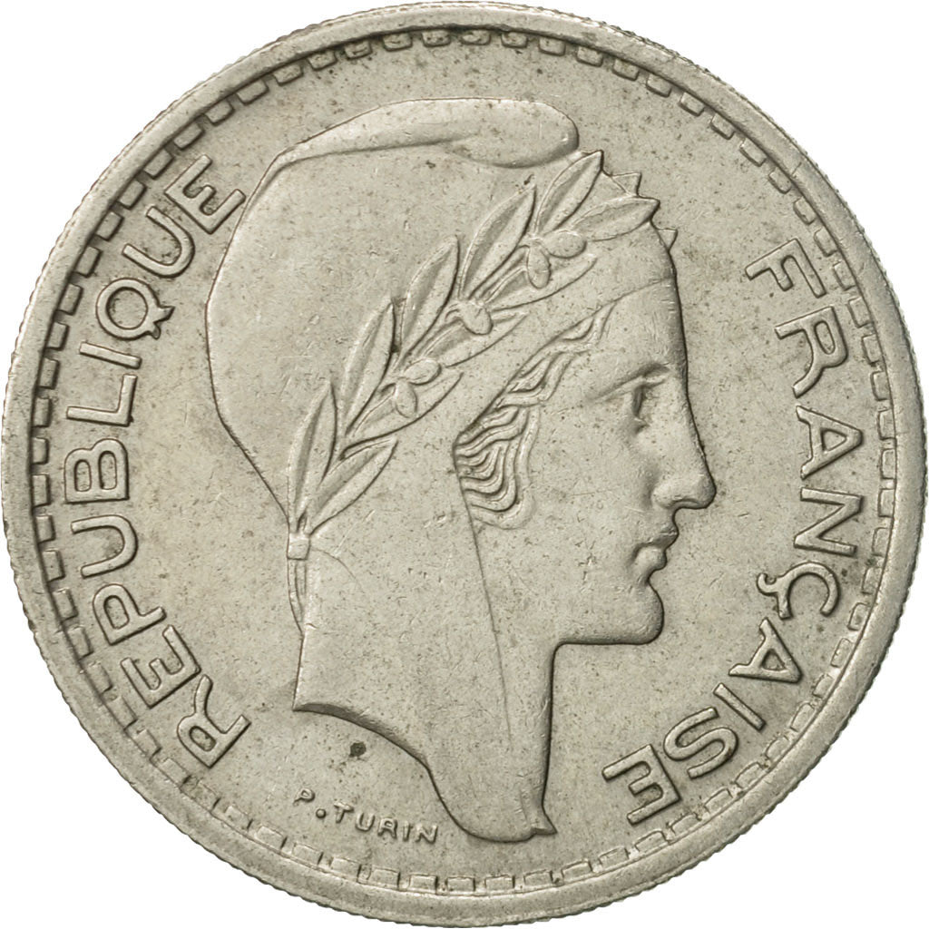 Moneta, Francja, Turin, 10 Francs, 1949, Paris, EF(40-45), Miedź-Nikiel