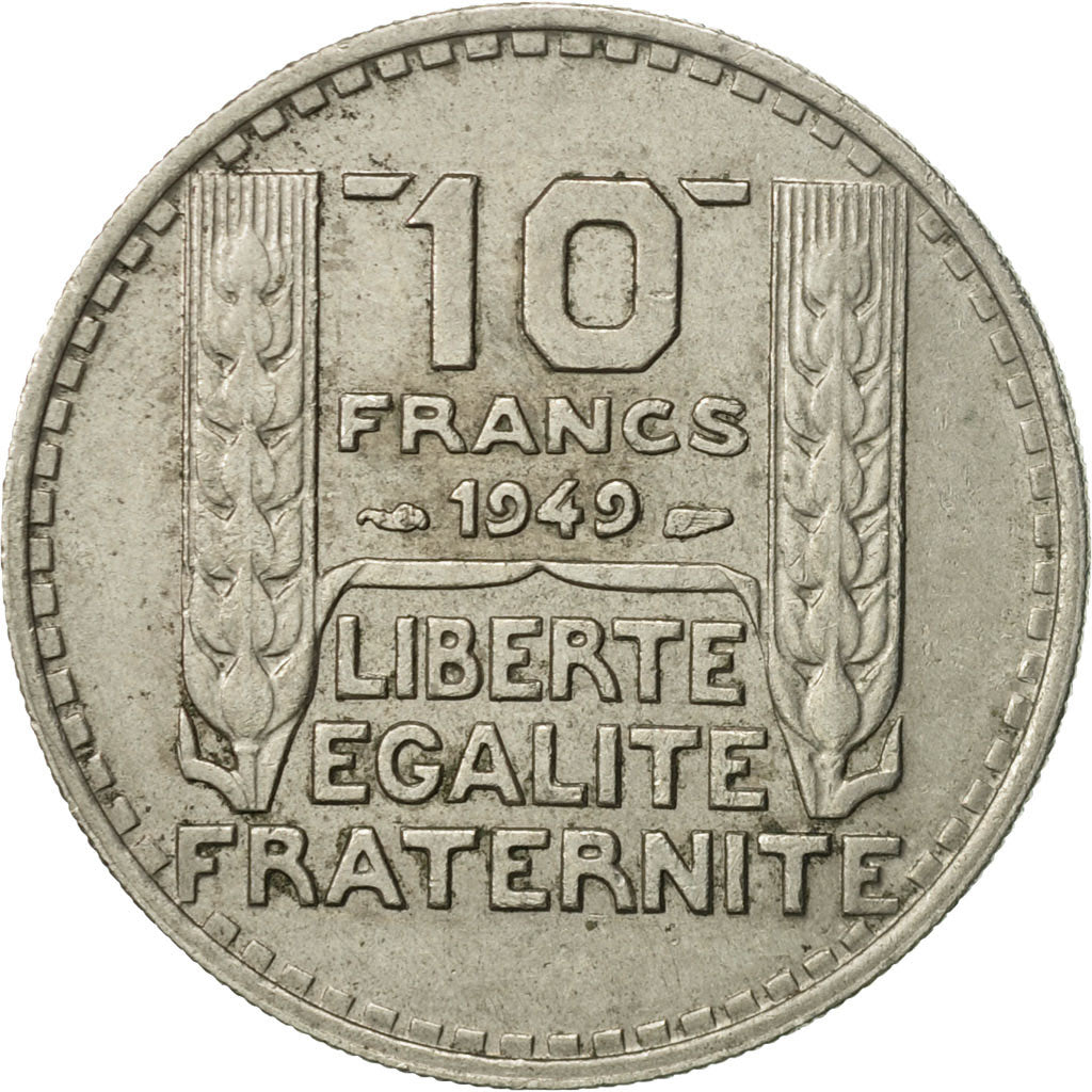 Moneta, Francja, Turin, 10 Francs, 1949, Paris, EF(40-45), Miedź-Nikiel