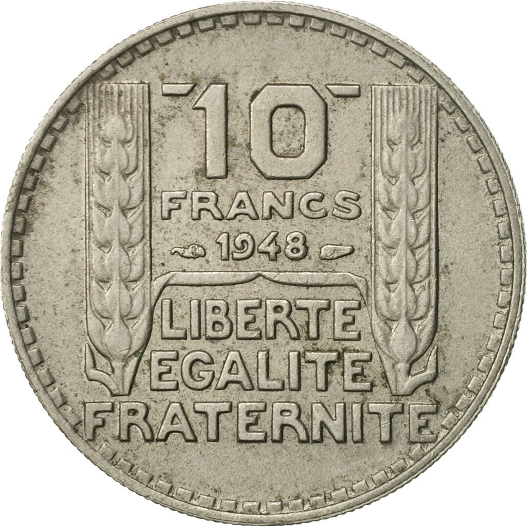 Moneta, Francja, Turin, 10 Francs, 1948, Paris, VF(30-35), Miedź-Nikiel
