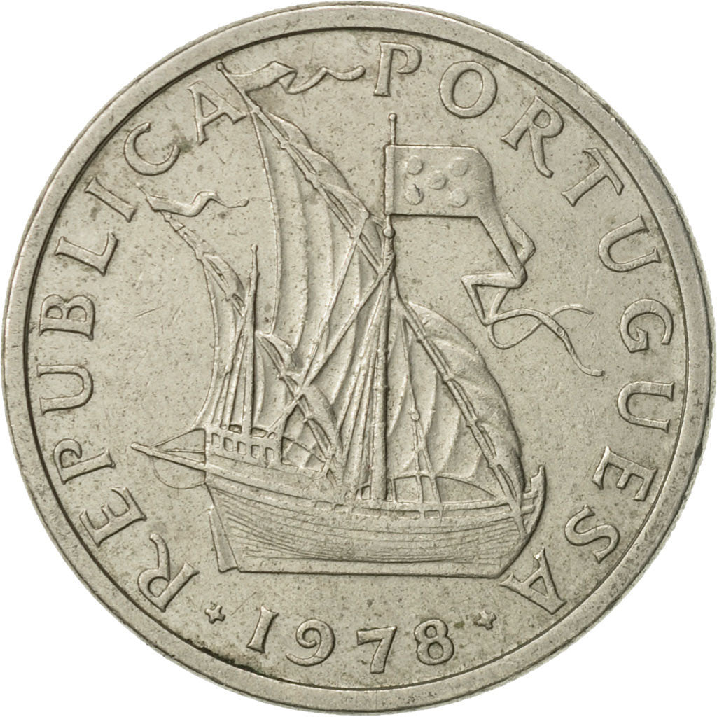 Coin, Portugal, 5 Escudos, 1978, EF(40-45), Copper-nickel, KM:591