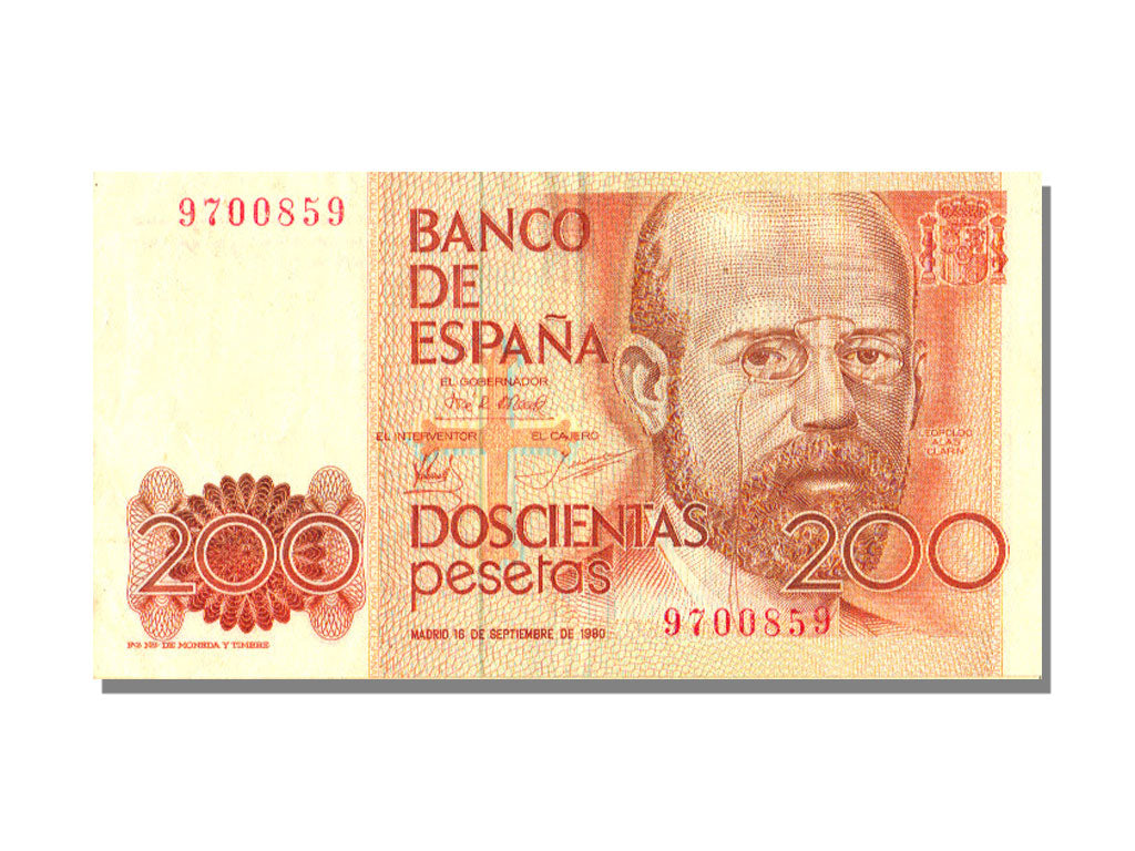 Spain, 200 Pesetas, 1980, KM #156, 1980-09-16, UNC(60-62)