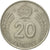 Moneta, Węgry, 20 Forint, 1984, Budapest, VF(30-35), Miedź-Nikiel, KM:630