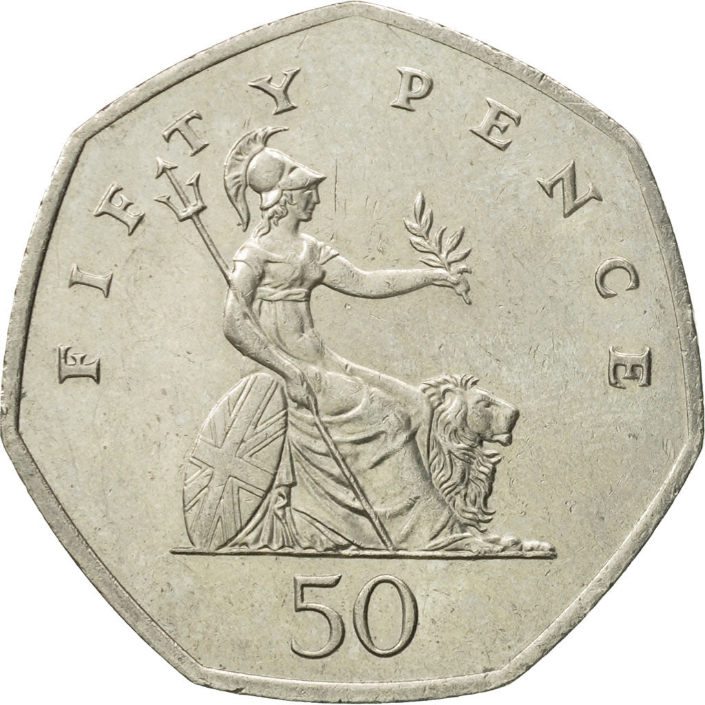 Coin, Great Britain, Elizabeth II, 50 Pence, 1997, AU(50-53), Copper-nickel
