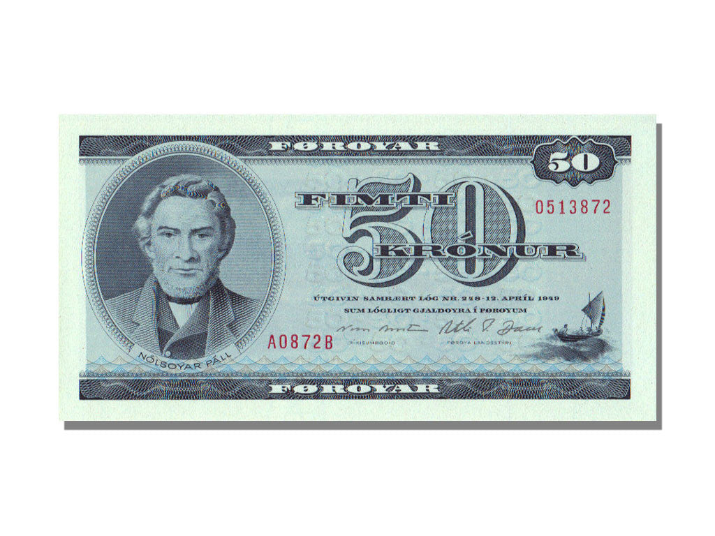 Banconote, Isole Faroe, 50 Kronur, 1949, 1949-04-12, KM:20c, FDS
