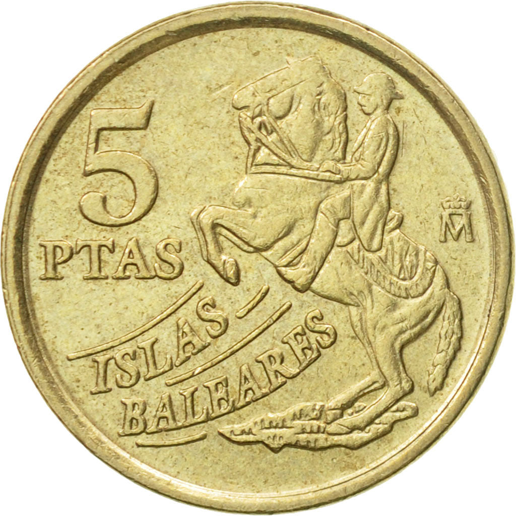 Coin, Spain, Juan Carlos I, 5 Pesetas, 1997, Madrid, AU(50-53), Aluminum-Bronze