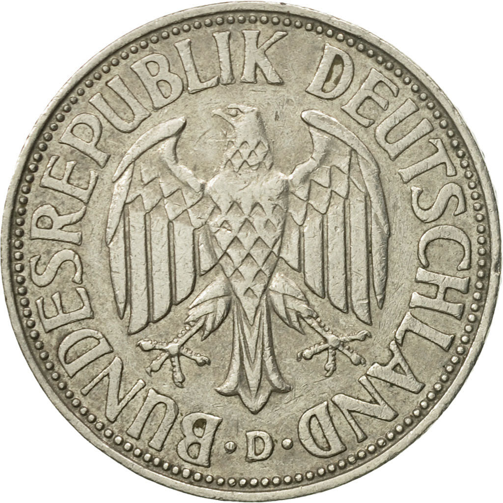 Coin, GERMANY - FEDERAL REPUBLIC, Mark, 1964, Munich, EF(40-45), Copper-nickel