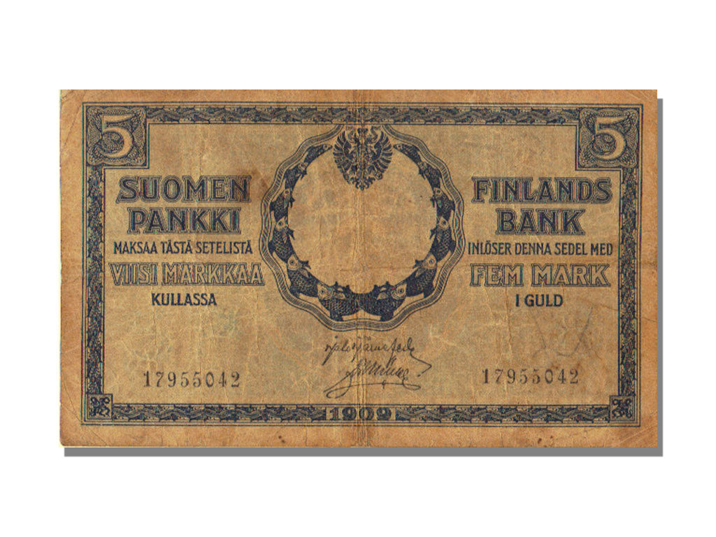 Finlandia, 5 Markkaa, 1909, MB+