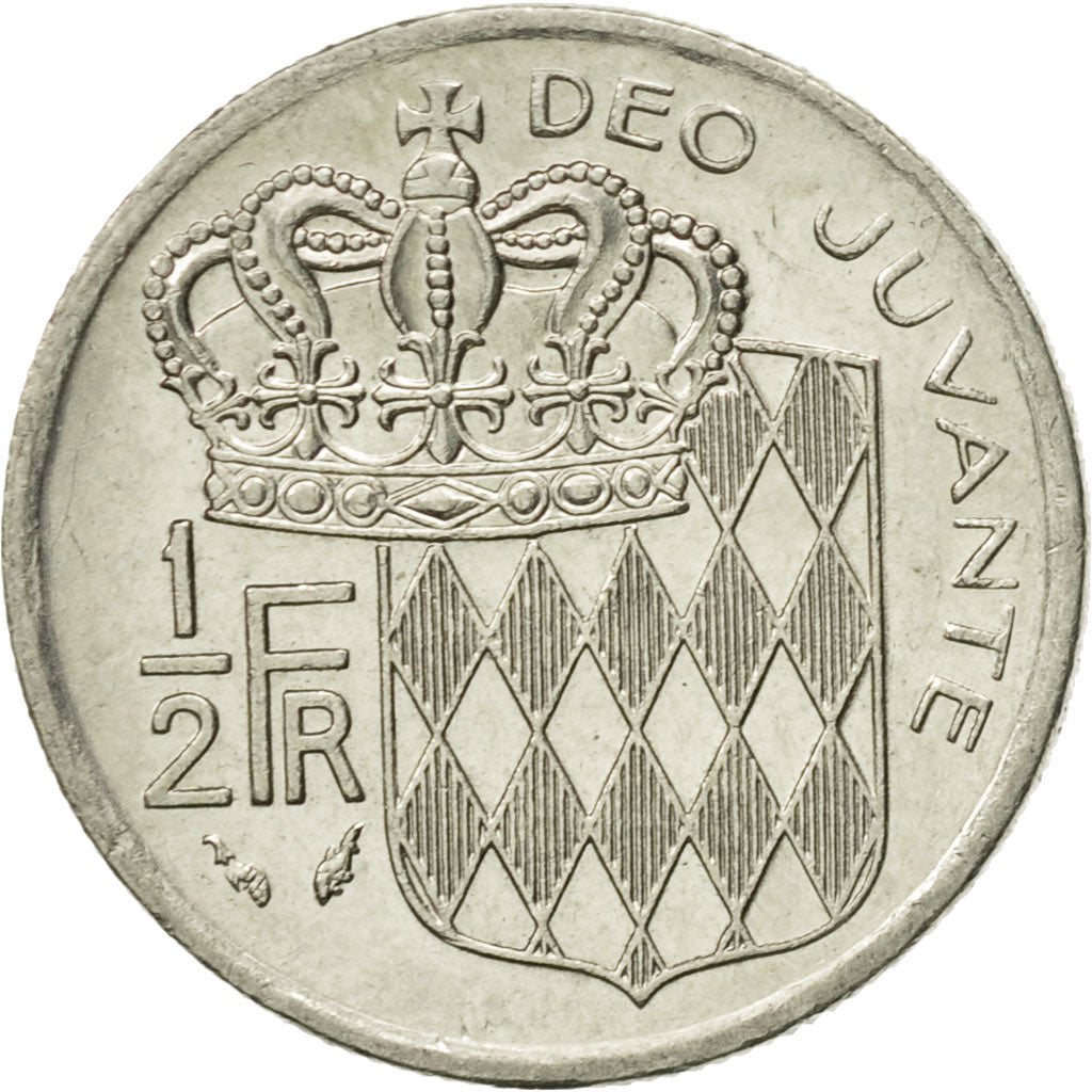 Coin, Monaco, Rainier III, 1/2 Franc, 1978, AU(50-53), Nickel, KM:145