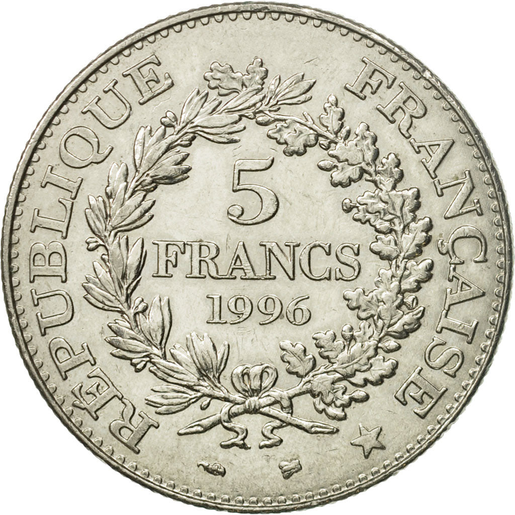 Coin, France, Hercule, 5 Francs, 1996, Paris, EF(40-45), Nickel, KM:1155, Le