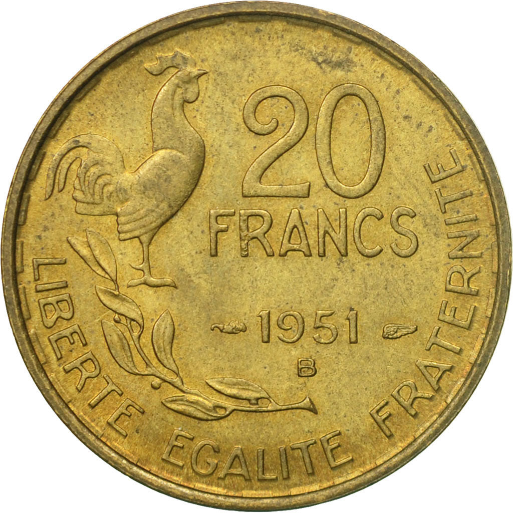 Monnaie, France, Guiraud, 20 Francs, 1951, Beaumont - Le Roger, TTB