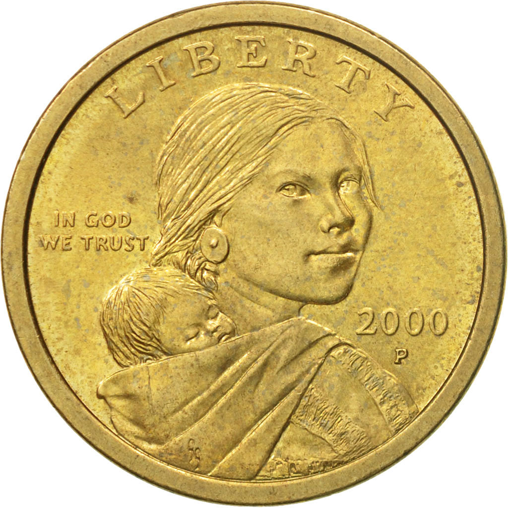 Coin, United States, Sacagawea Dollar, Dollar, 2000, U.S. Mint, Philadelphia
