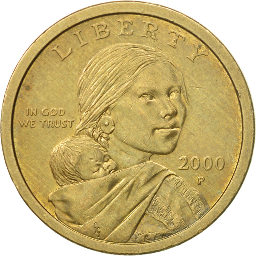 Coin, United States, Sacagawea Dollar, Dollar, 2000, U.S. Mint, Philadelphia