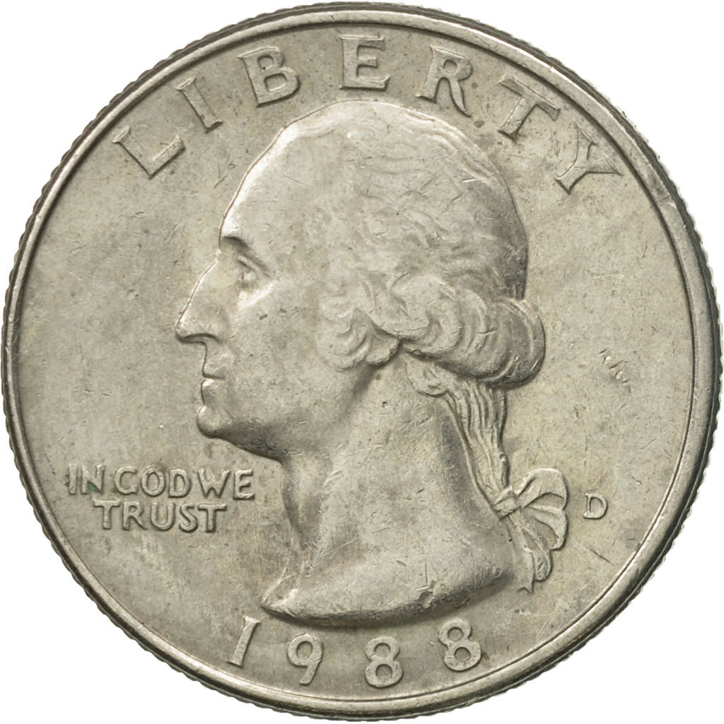 Münze, Vereinigte Staaten, Washington Quarter, Quarter, 1988, U.S. Mint