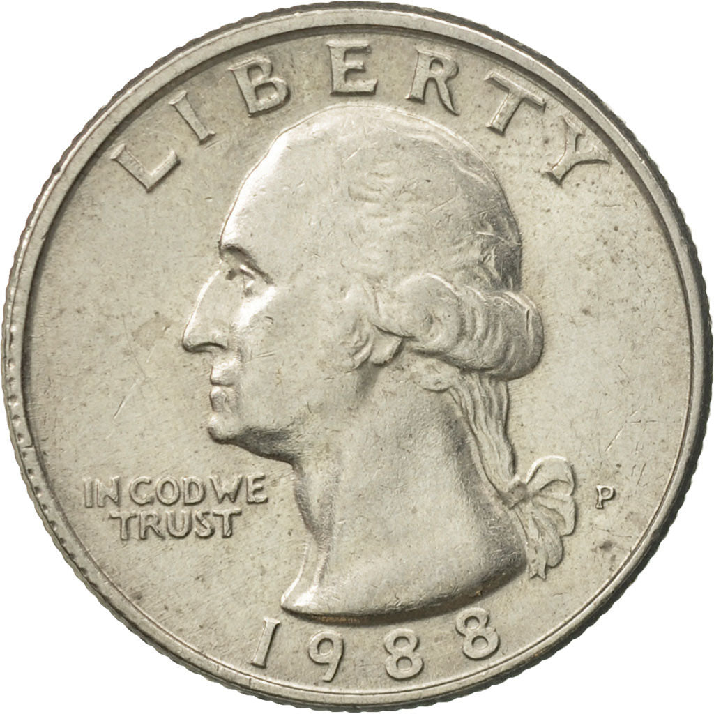 Coin, United States, Washington Quarter, Quarter, 1988, U.S. Mint, Philadelphia