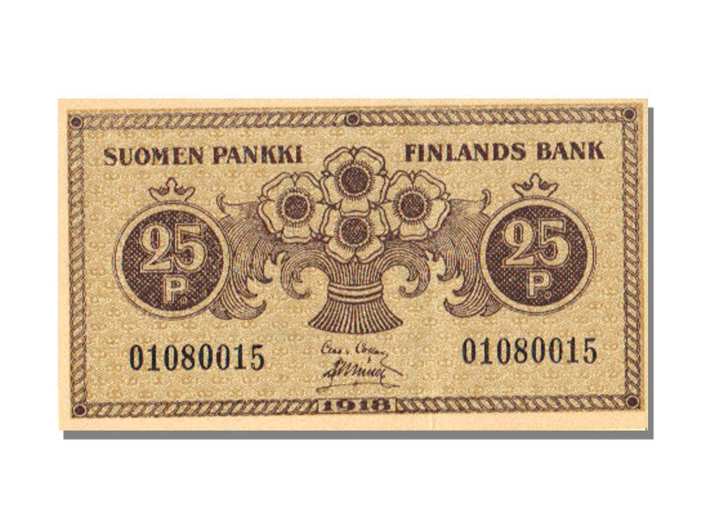 Finland, 25 Penniä, 1918, KM #33, UNC(65-70)