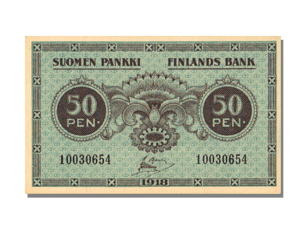 Finland, 50 Penniä, 1918, KM #34, UNC(65-70)