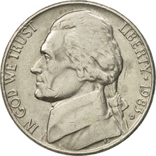 Moneta, Stati Uniti, Jefferson Nickel, 5 Cents, 1983, U.S. Mint, Denver, BB+
