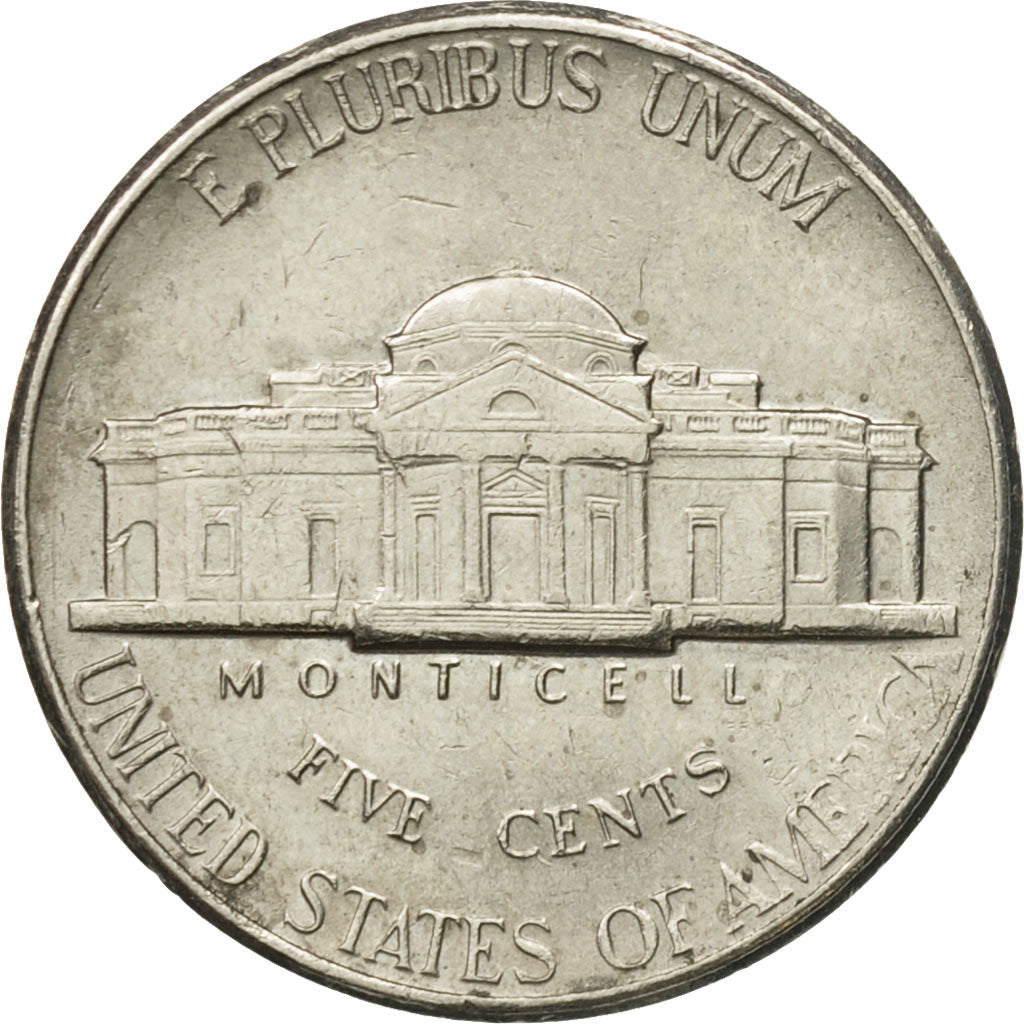 Coin, United States, Jefferson Nickel, 5 Cents, 1996, U.S. Mint, Philadelphia